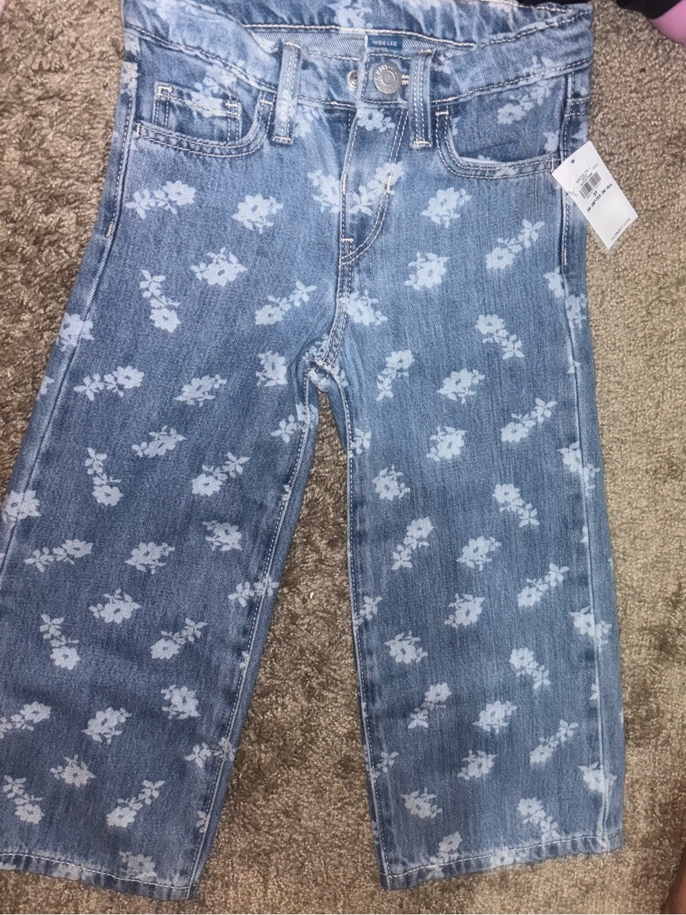 Old Navy Girls Floral Wide Leg Jeans 3T NWT